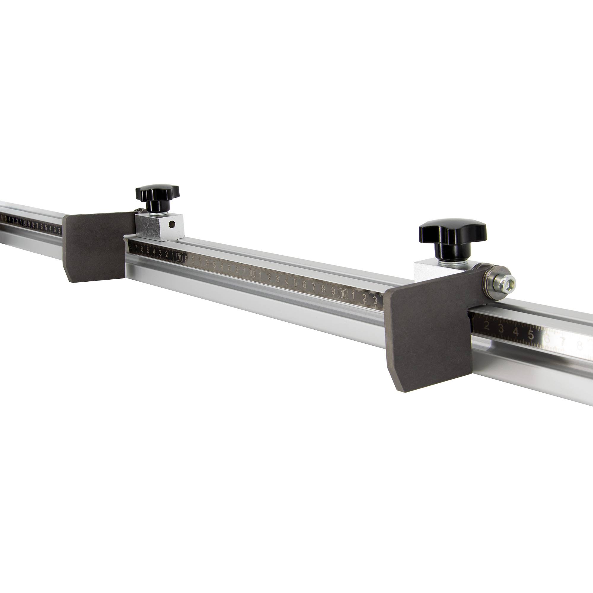 SCHMIDT systemprofile Längenanschlag B 2m Aluminium-Profil Säge-Anschlag 1m-1m Mitte Maßband 2x Ablängklappe