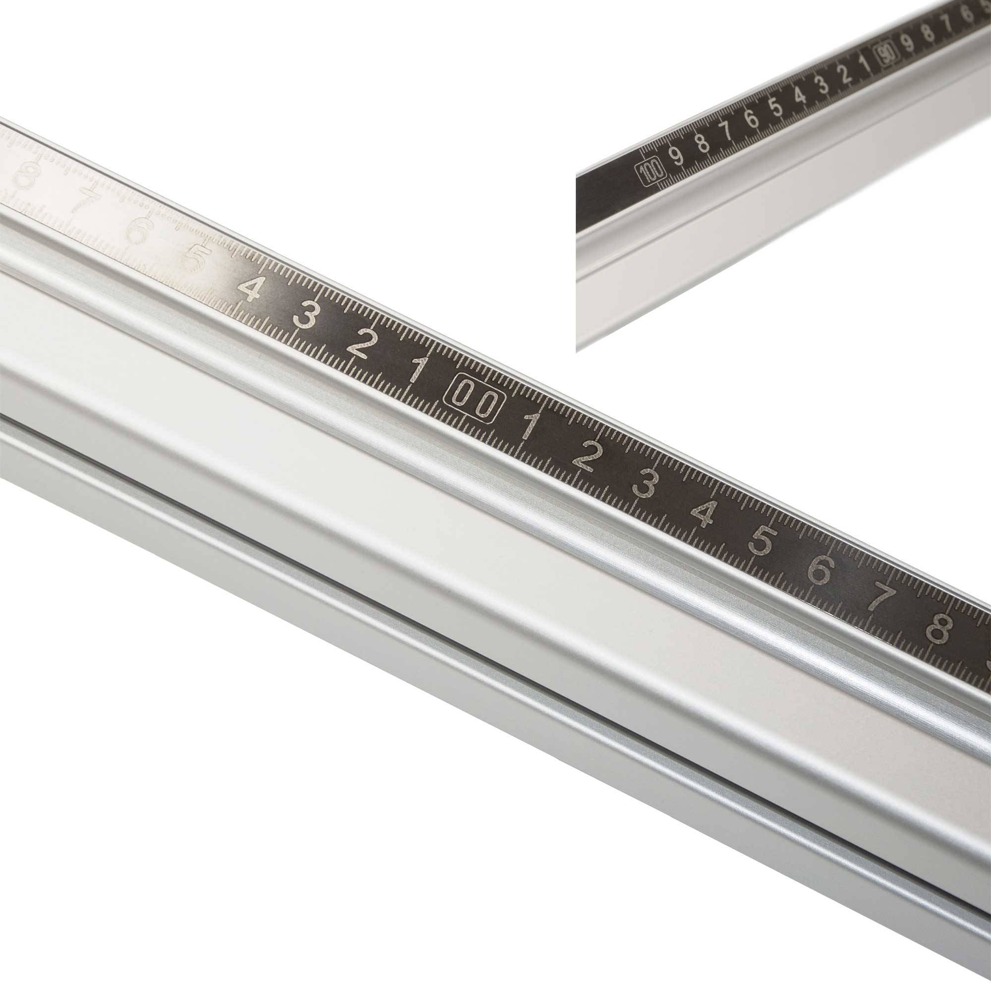 SCHMIDT systemprofile Längenanschlag B 2m Aluminium-Profil Säge-Anschlag 1m-1m Mitte Maßband 2x Ablängklappe