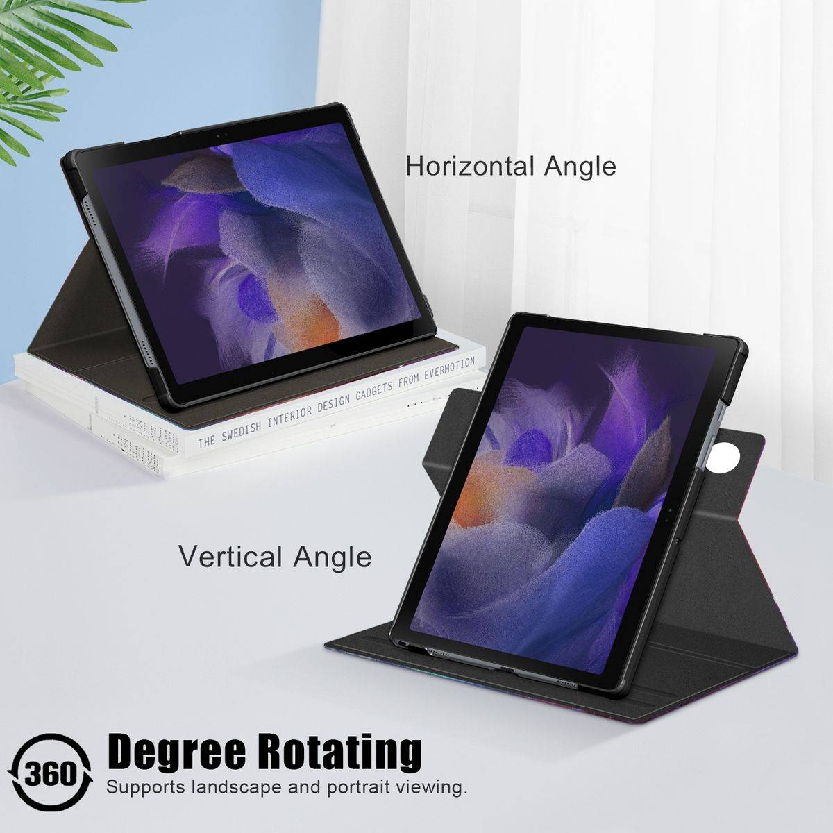 Für Samsung Galaxy Tab A8 2021 10.5 Zoll 360 Grad Rotation Tablet Tasche Hülle Case Cover Etui Schutz Motiv 1 Neu