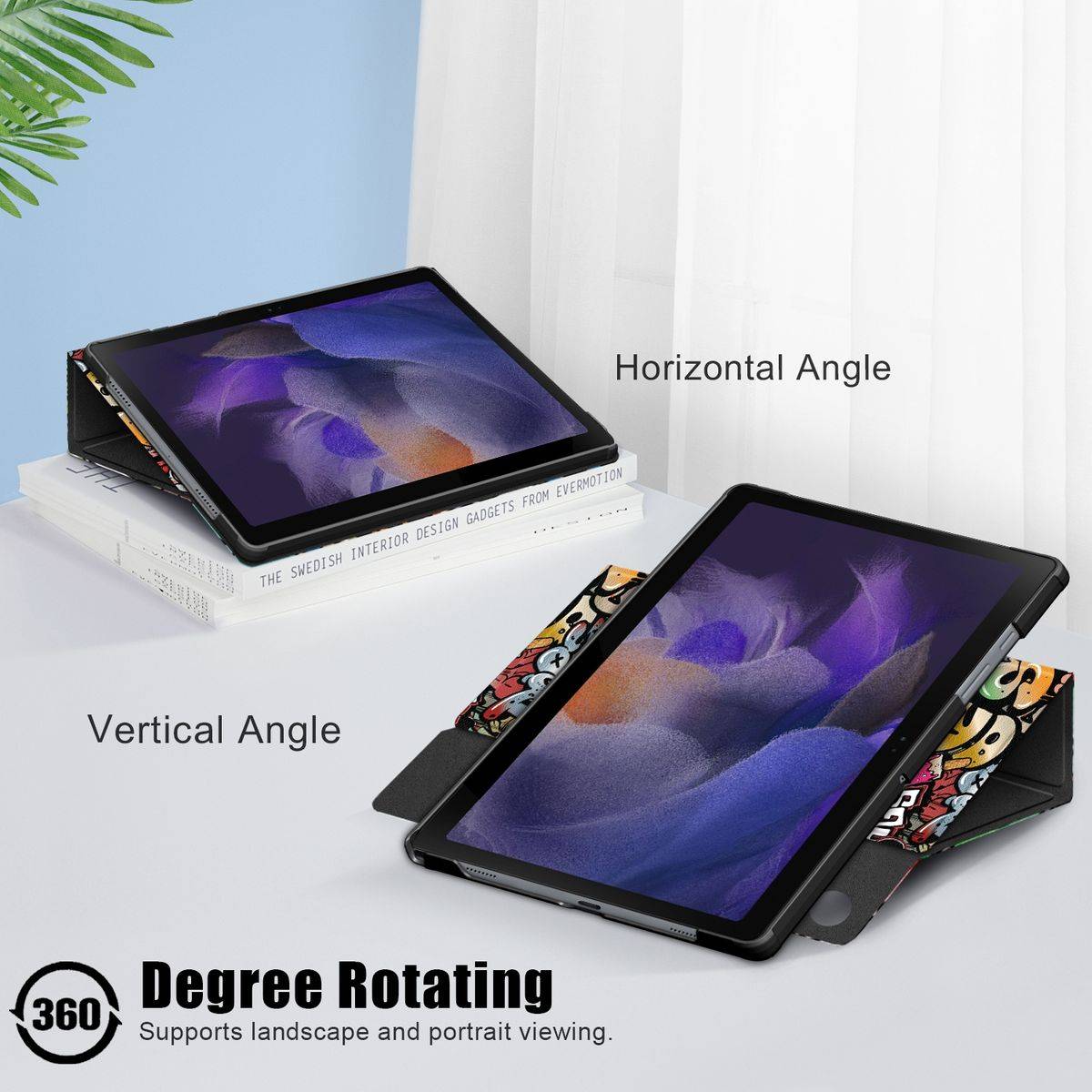Für Samsung Galaxy Tab A8 2021 10.5 Zoll 360 Grad Rotation Tablet Tasche Hülle Case Cover Etui Schutz Motiv 2 Neu
