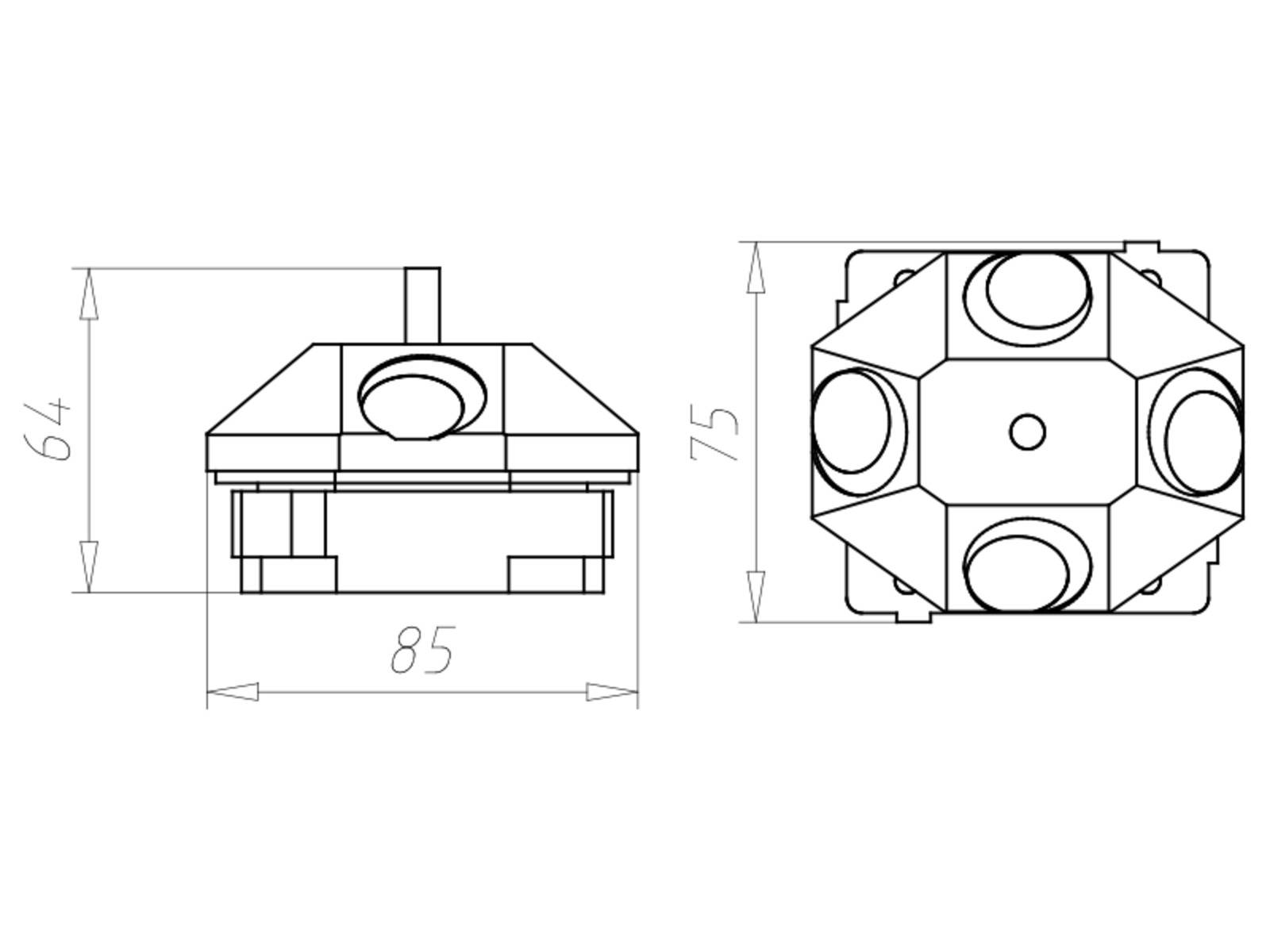 Kaiser Deckendose 45° 1249-11
