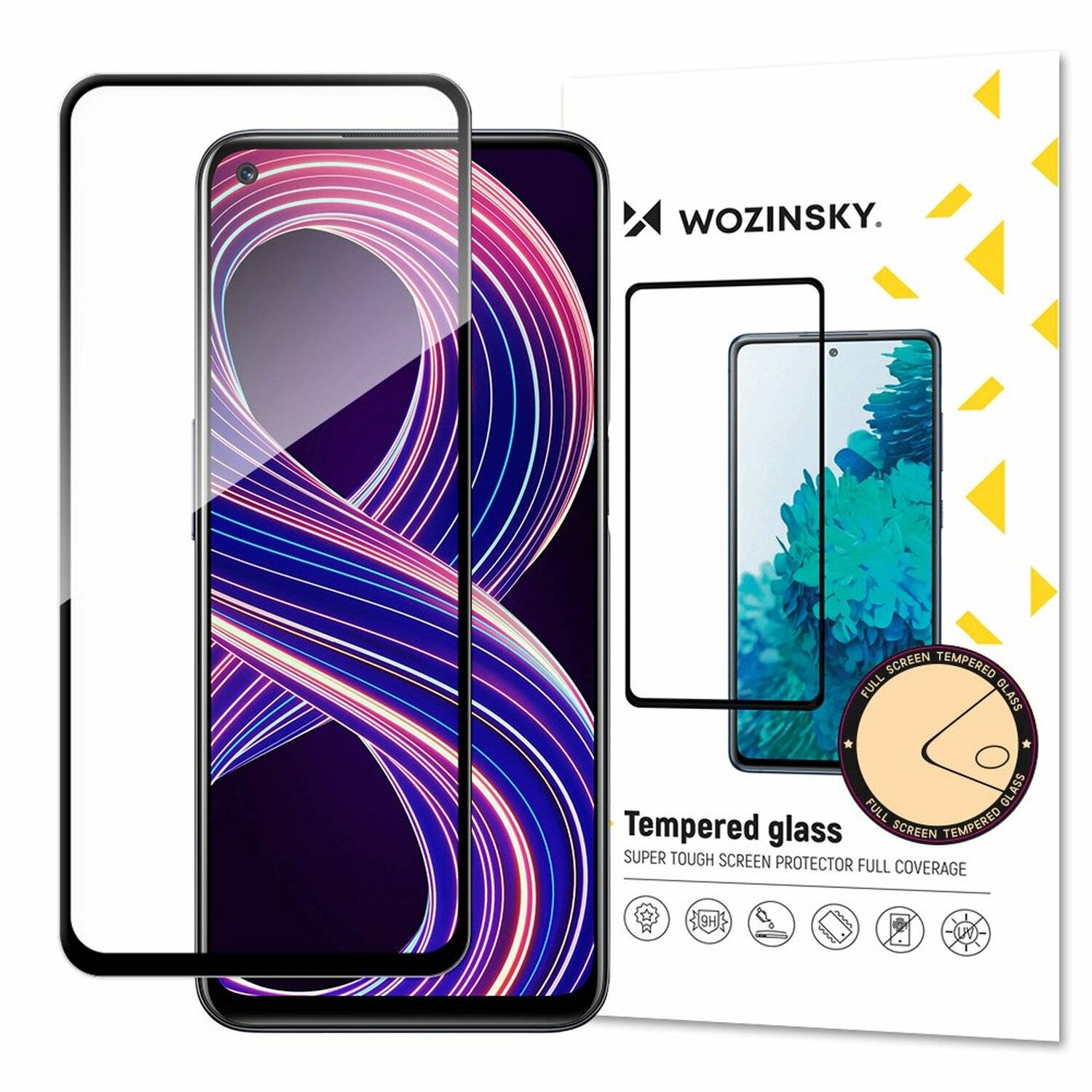 5D Schutz Glas kompatibel mit Realme V13 5G Curved Schutz Folie Vollständig Klebend und Abdeckung