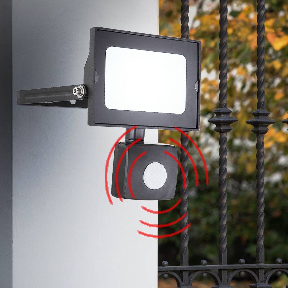 LED Außen Wand Bau Strahler schwenkbar Garten Beleuchtung Bewegungsmelder ALU Lampe