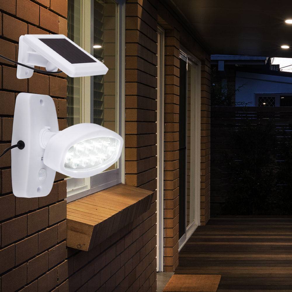 LED Solar Außen Leuchte Bewegungs Senor Wand Strahler Einfahrt Beleuchtung