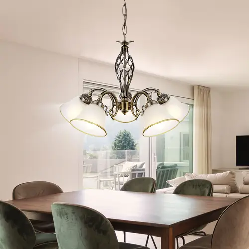 Hängelampe Kronleuchter Hängeleuchte Glasleuchte Esszimmer Lampe Altmessing, Metall Glas, 5 flammig, 5x E27 Fassungen, DxH 60x120 cm Hängelampe Kronleuchter Hängeleuchte Glasleuchte Esszimmer Lampe Altmessing, Metall Glas, 5 flammig, 5x E27 Fassungen, DxH 60x120 cm