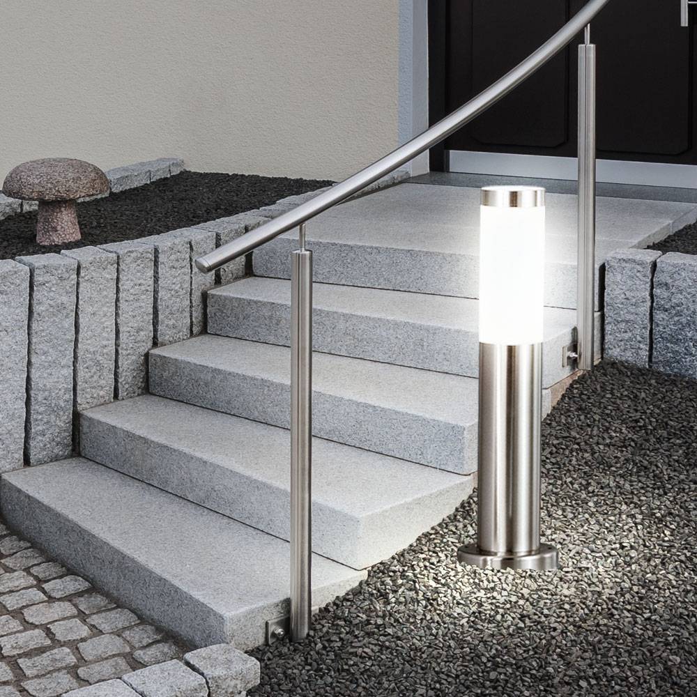 LED Edelstahl Steh Lampe Garten Weg Außen Beleuchtung Terrassen Stand Leuchte silber