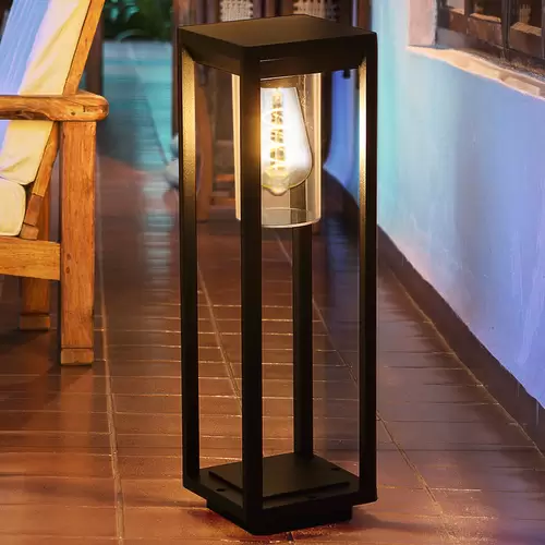 Außenlampe Stehleuchte Standlampe Garten Aluminium schwarz IP44, Druckguss, 1x E27 Fassung, LxBxH 15x15x50 cm Außenlampe Stehleuchte Standlampe Garten Aluminium schwarz IP44, Druckguss, 1x E27 Fassung, LxBxH 15x15x50 cm