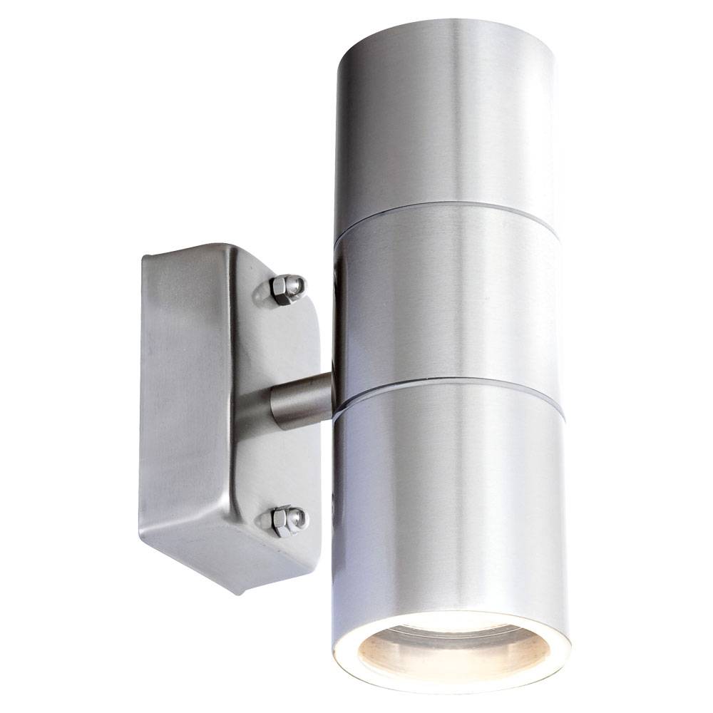 LED Wand Lampe Außen Bereich Edelstahl Terrassen Glas Strahler UP DOWN