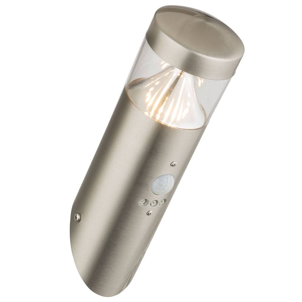 7W LED Edelstahl Außen Wand Leuchte Bewegungssensor Energie Spar Balkon Lampe