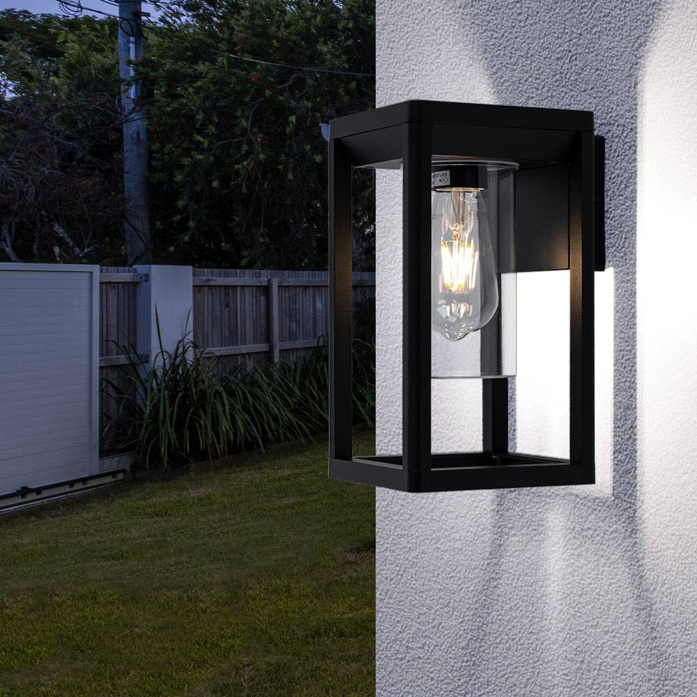 Außen Wand Lampe Garten Strahler Gestell ALU Lampe FILAMENT Lese Leuchte im Set inkl. LED Leuchtmittel