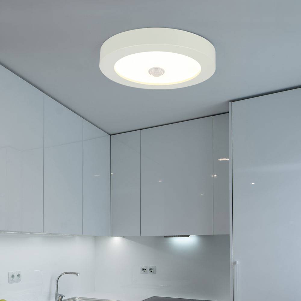 LED Decken Lampe Bewegungsmelder Wohn Zimmer Aufbau Panel Flur Leuchte weiß