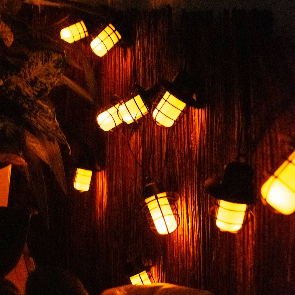 LED Solar Laternen Lichterkette Feuer Effekt Garten Außen Beleuchtung Deko Lampen