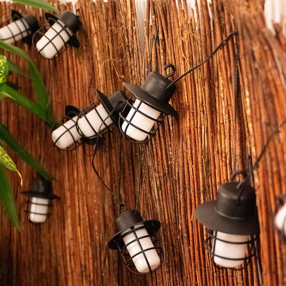 LED Solar Laternen Lichterkette Feuer Effekt Garten Außen Beleuchtung Deko Lampen