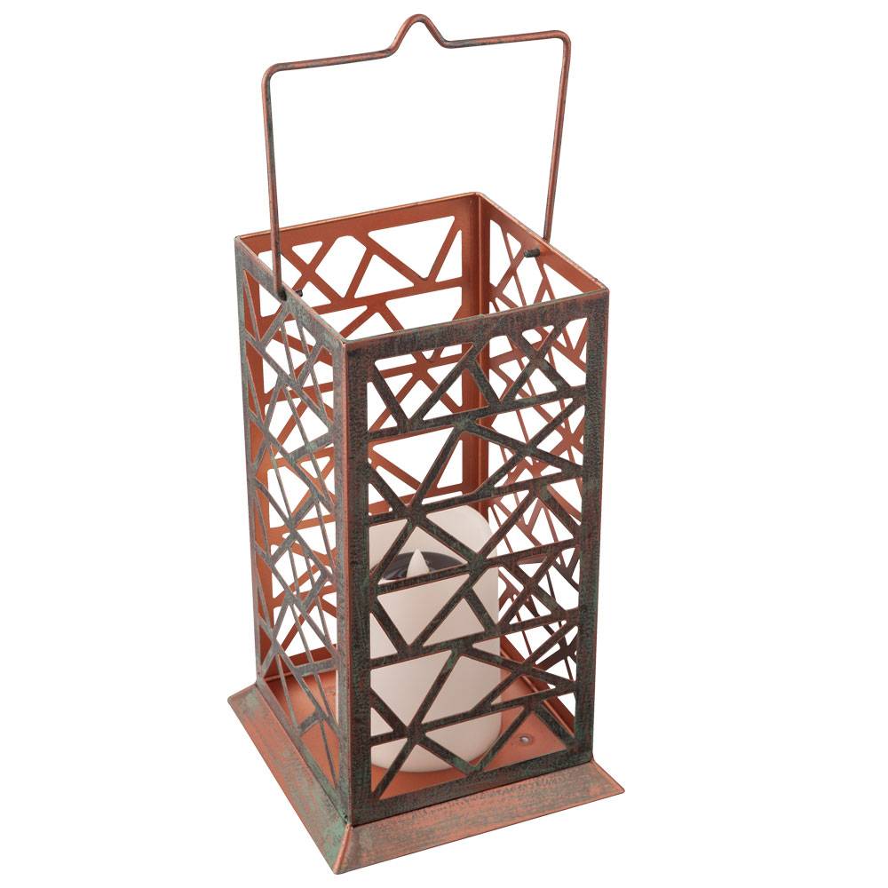 LED Solar Steh Hänge Lampe rost grün Terrassen Leuchte Feuereffekt Außen Garten Laterne