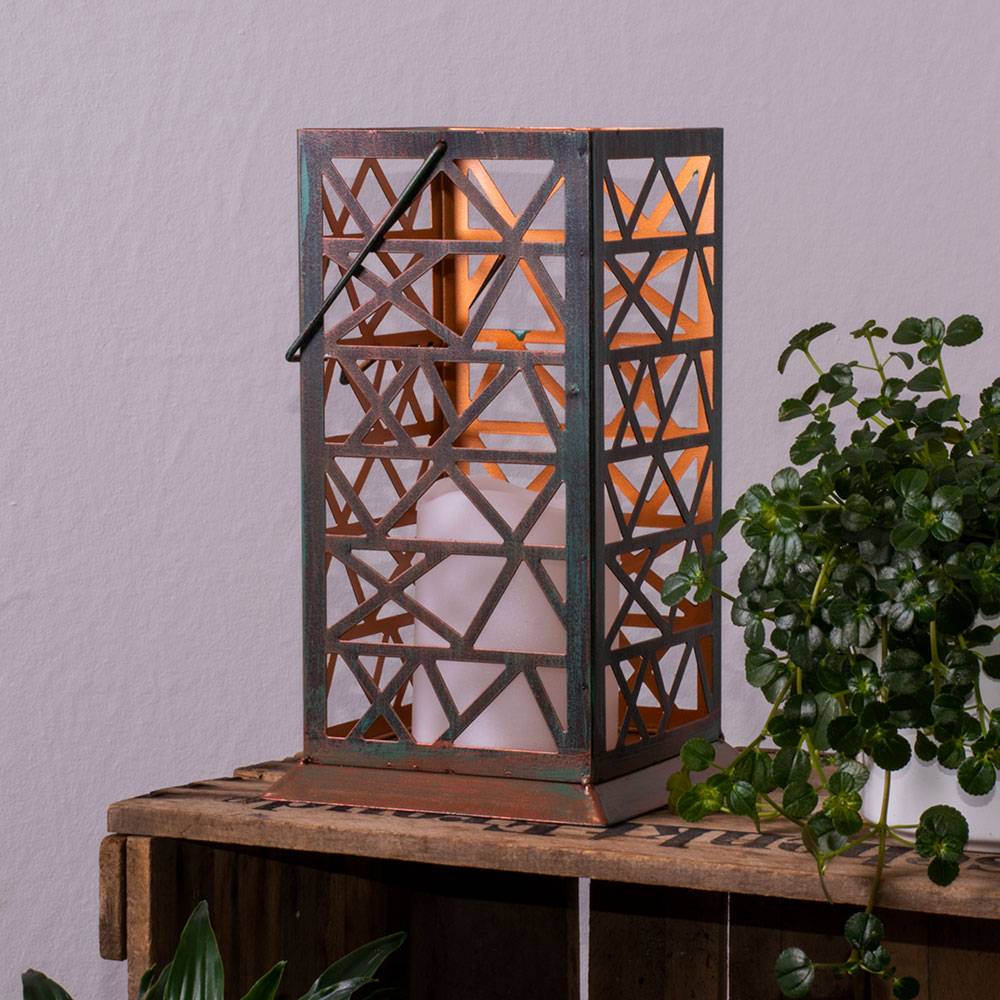 LED Solar Steh Hänge Lampe rost grün Terrassen Leuchte Feuereffekt Außen Garten Laterne