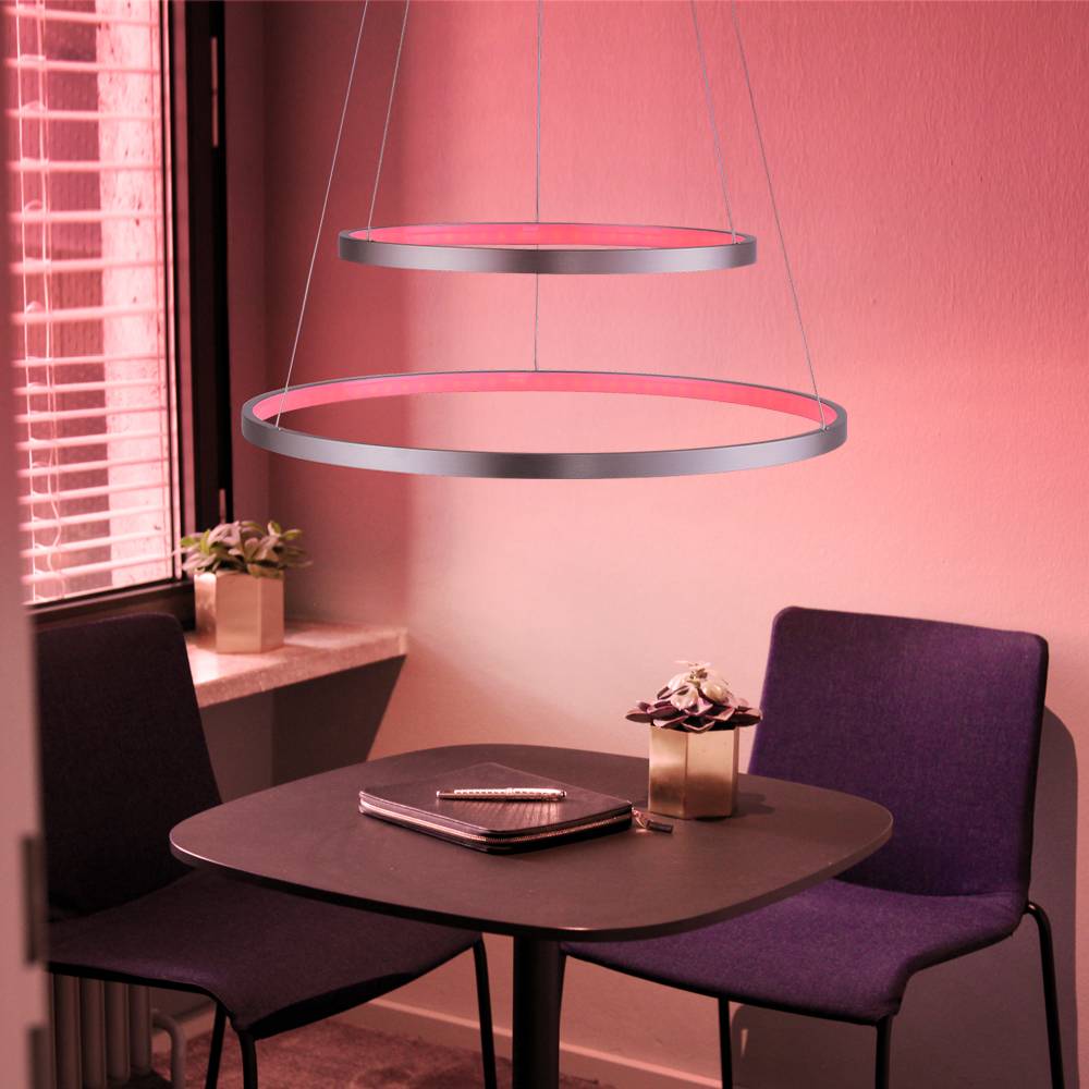 Hängelampe dimmbar Fernbedienung Pendelleuchte mit Fernbedienung Lampe Smart Home, CCT App-Steuerung Programme, LED 39W 1500Lm 2700-5000K, DxH