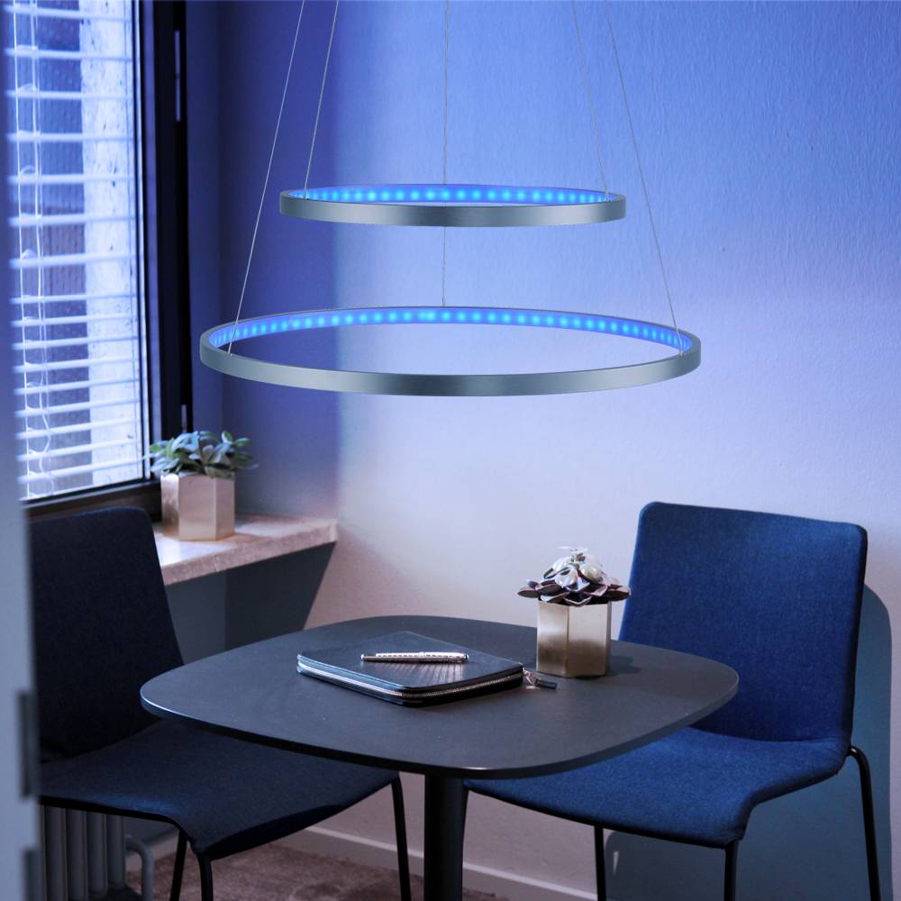 Hängelampe dimmbar Fernbedienung Pendelleuchte mit Fernbedienung Lampe Smart Home, CCT App-Steuerung Programme, LED 39W 1500Lm 2700-5000K, DxH