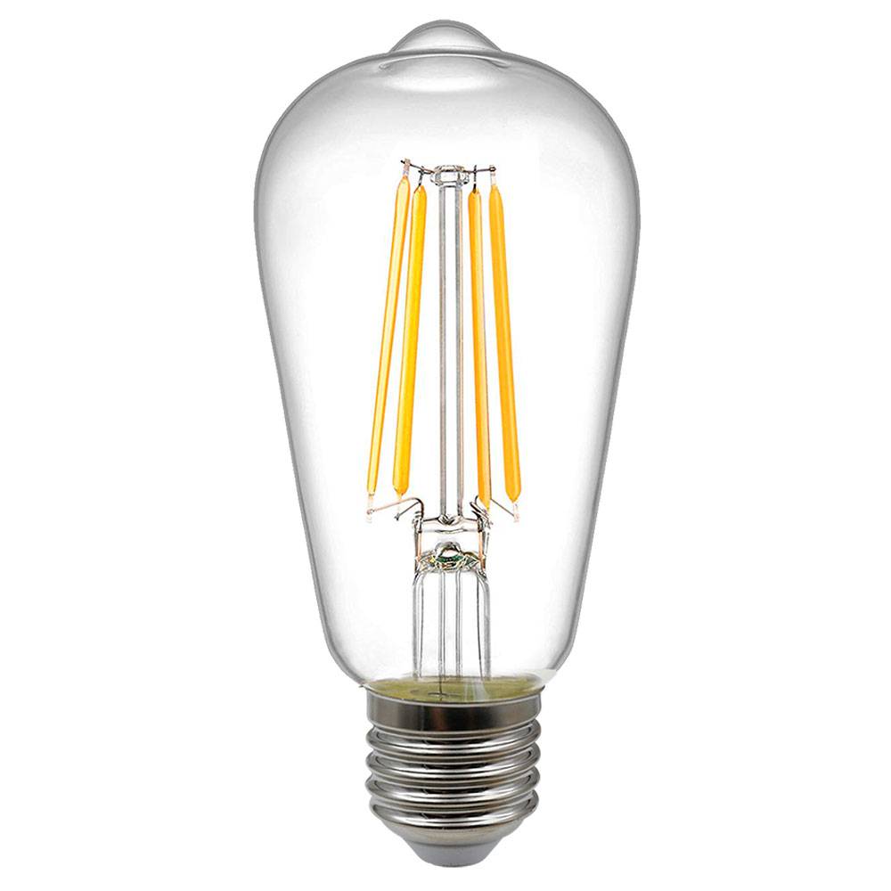 LED E27 Fassung Leuchtmittel LED Lampe Filament Glas klar Spot 800 Lumen 7 Watt 3000 Kelvin warmweiß DxH 6,4x14 cm