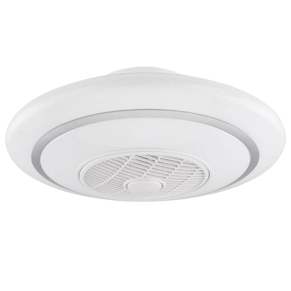 Deckenventilator mit Licht und Fernbedienung Deckenlampe Ventilator Deckenleuchte Sterneneffekt Tageslichtleuchte, CCT, Metall, weiß, 1x LED 24 Watt