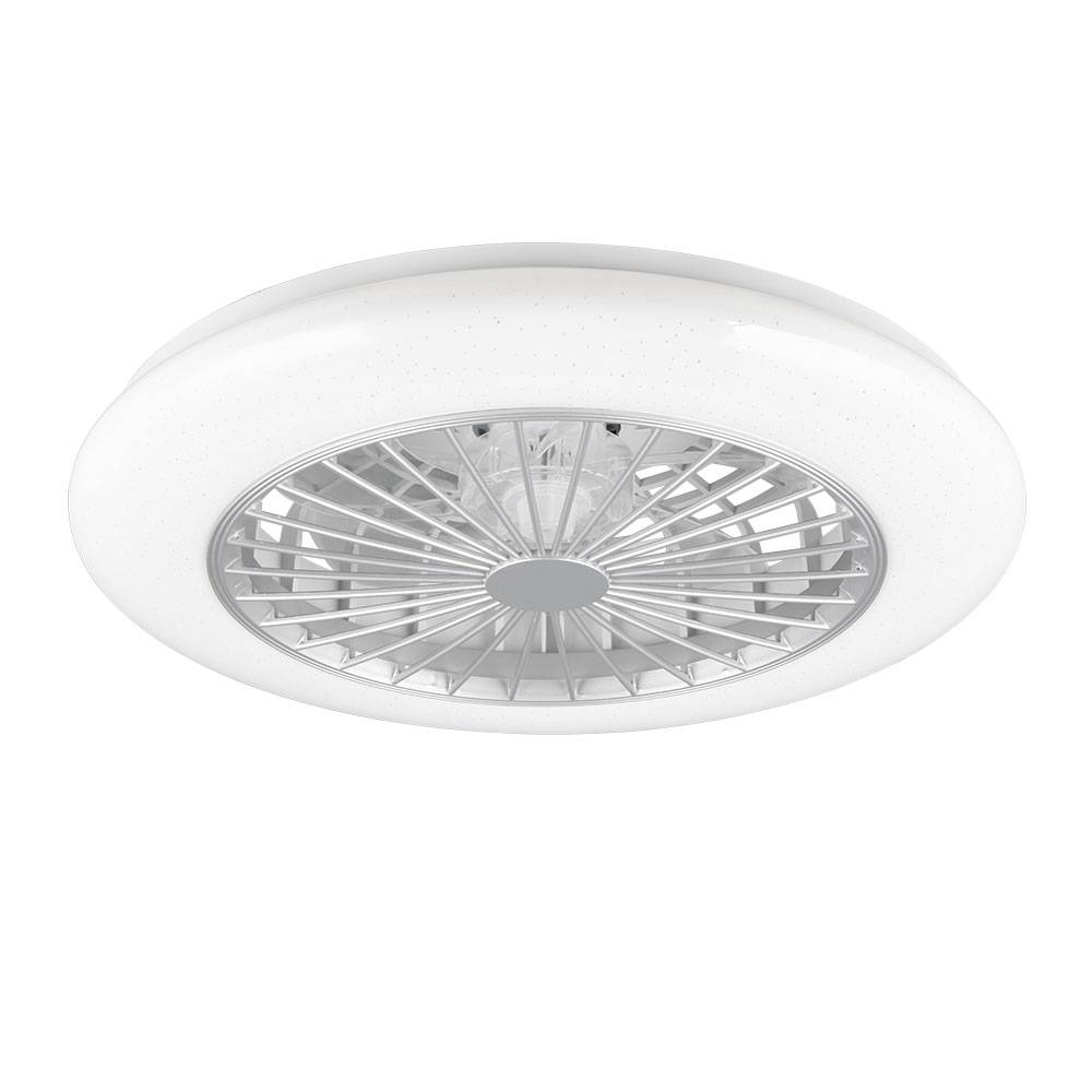 Deckenventilator mit Beleuchtung Deckenleuchte Wohnzimmerlampe, Fernbedienung dimmbar Nachtlicht Timer Sternenhimmeleffekt, titanfarben, 1x LED 30W