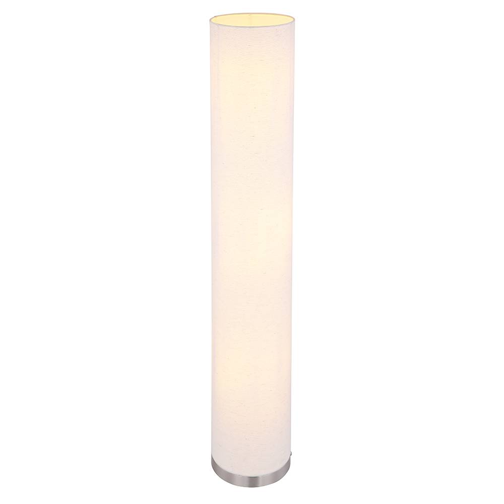 Stehleuchte Wohnzimmer modern Säulenlampe 3 flammig Stehleuchte weiß mit Textilschirm, Metall weiß nickel, 3x E27 Fassungen, DxH 19x110 cm
