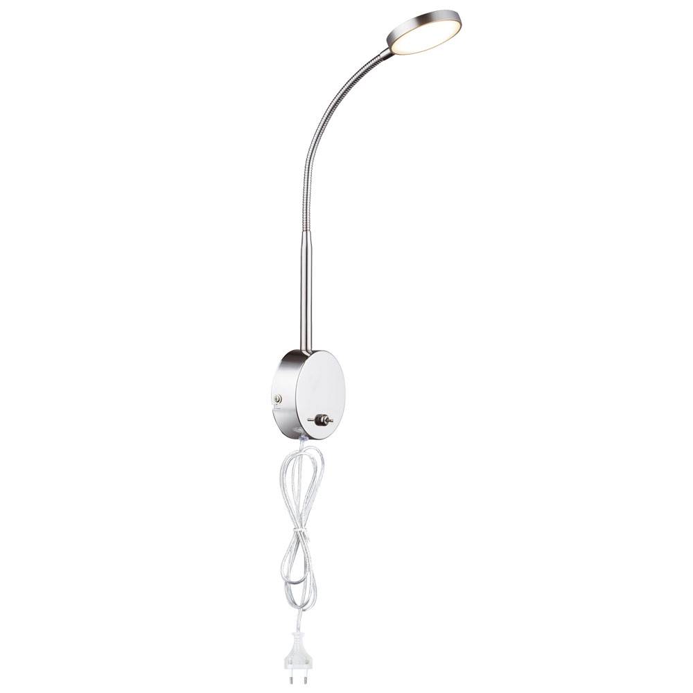 LED ALU Wand Leuchte chrom Arbeits Zimmer Beleuchtung Lese Lampe Flexo Spot beweglich