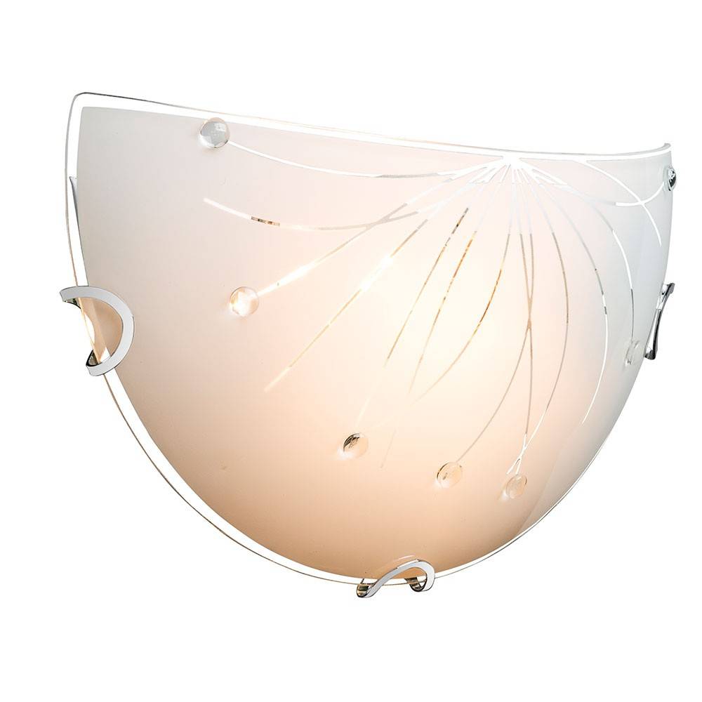 Wand Leuchte Schlaf Gäste Zimmer Chrom Beleuchtung Dekor Linien Steine klar