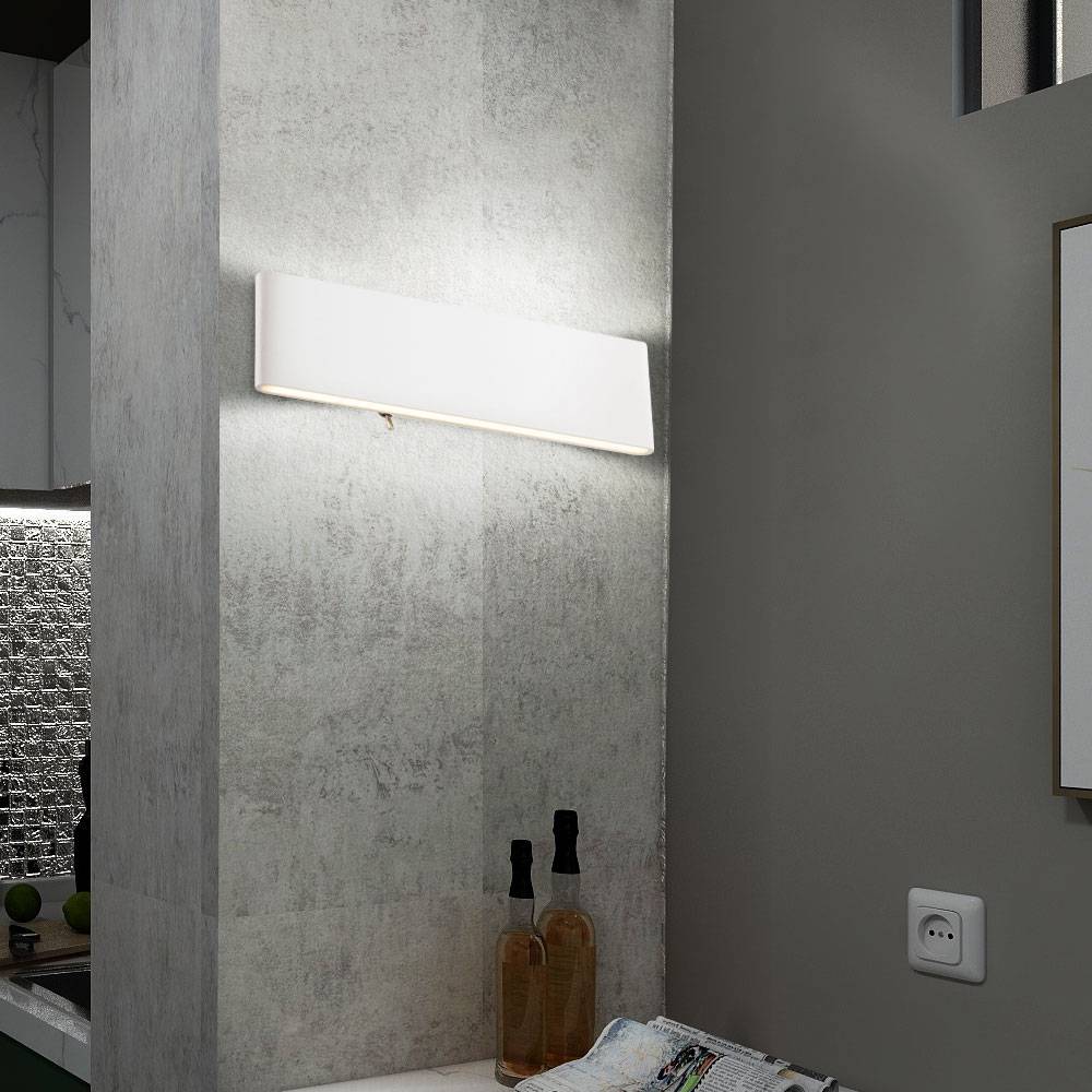 LED Wand Lampe Leuchte Up Down Beleuchtung Aluminium Opal Schalter Schlaf Zimmer
