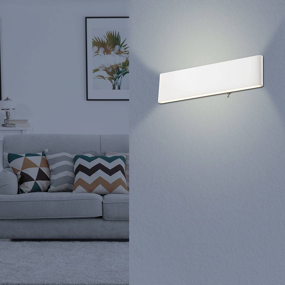 LED Wand Lampe Leuchte Up Down Beleuchtung Aluminium Opal Schalter Schlaf Zimmer