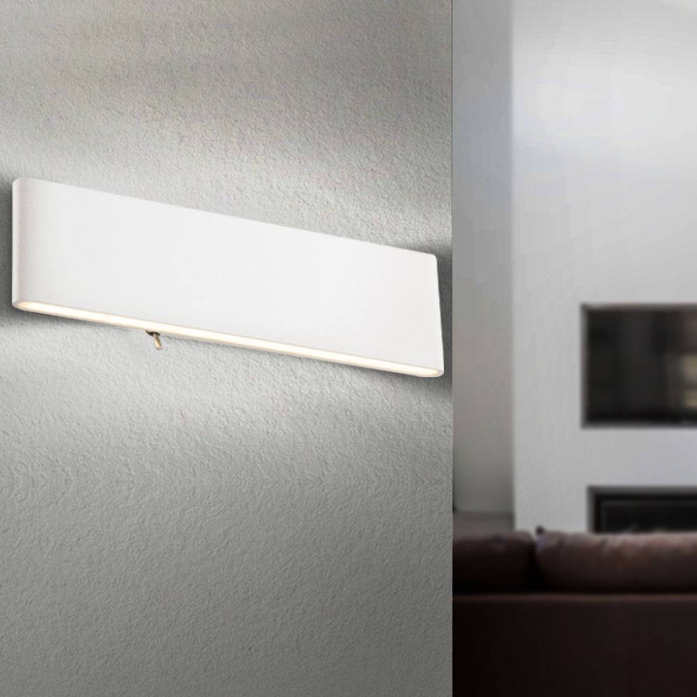 LED Wand Lampe Leuchte Up Down Beleuchtung Aluminium Opal Schalter Schlaf Zimmer