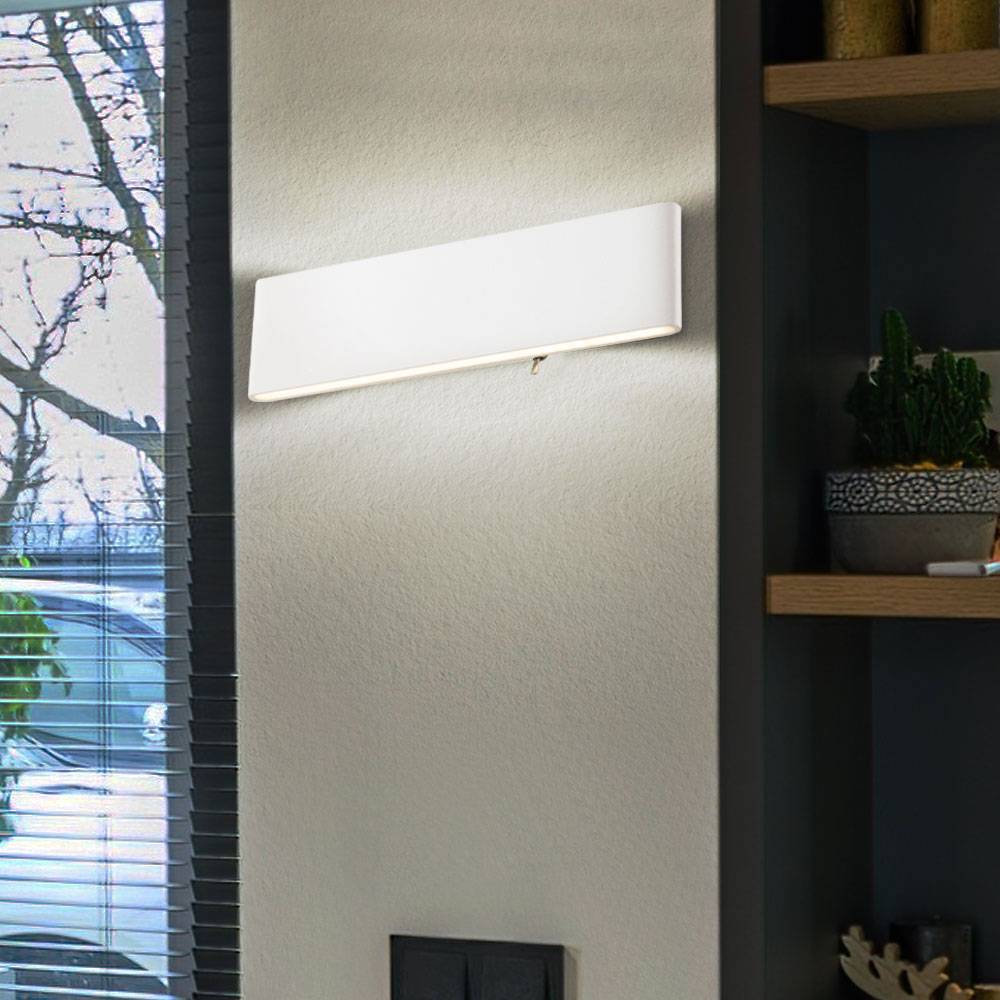 LED Wand Lampe Leuchte Up Down Beleuchtung Aluminium Opal Schalter Schlaf Zimmer