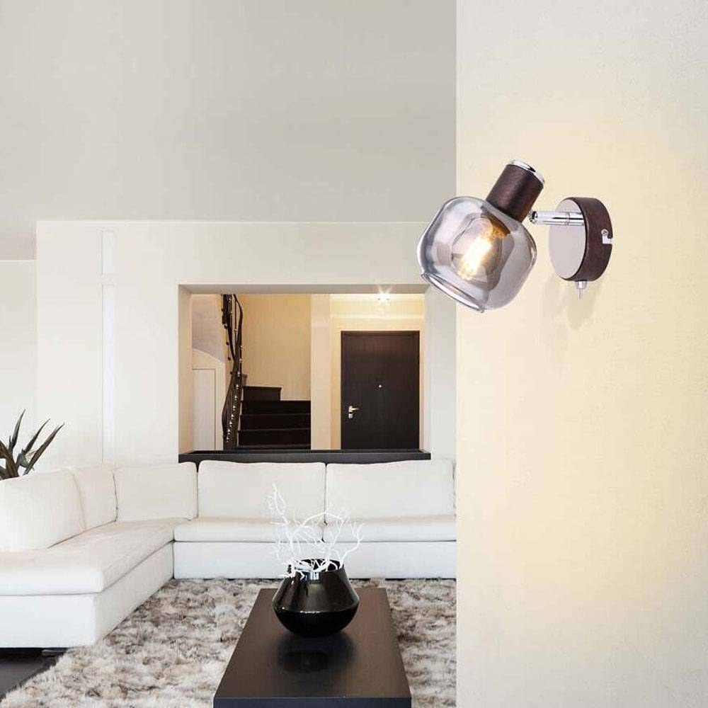 Wand Lampe Leuchte Beleuchtung Metall Bronze Chrom Glas Spot Beweglich