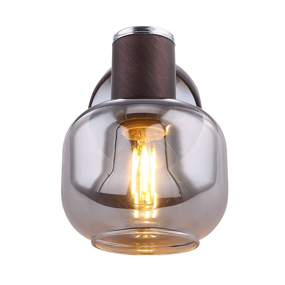 Wand Lampe Leuchte Beleuchtung Metall Bronze Chrom Glas Spot Beweglich