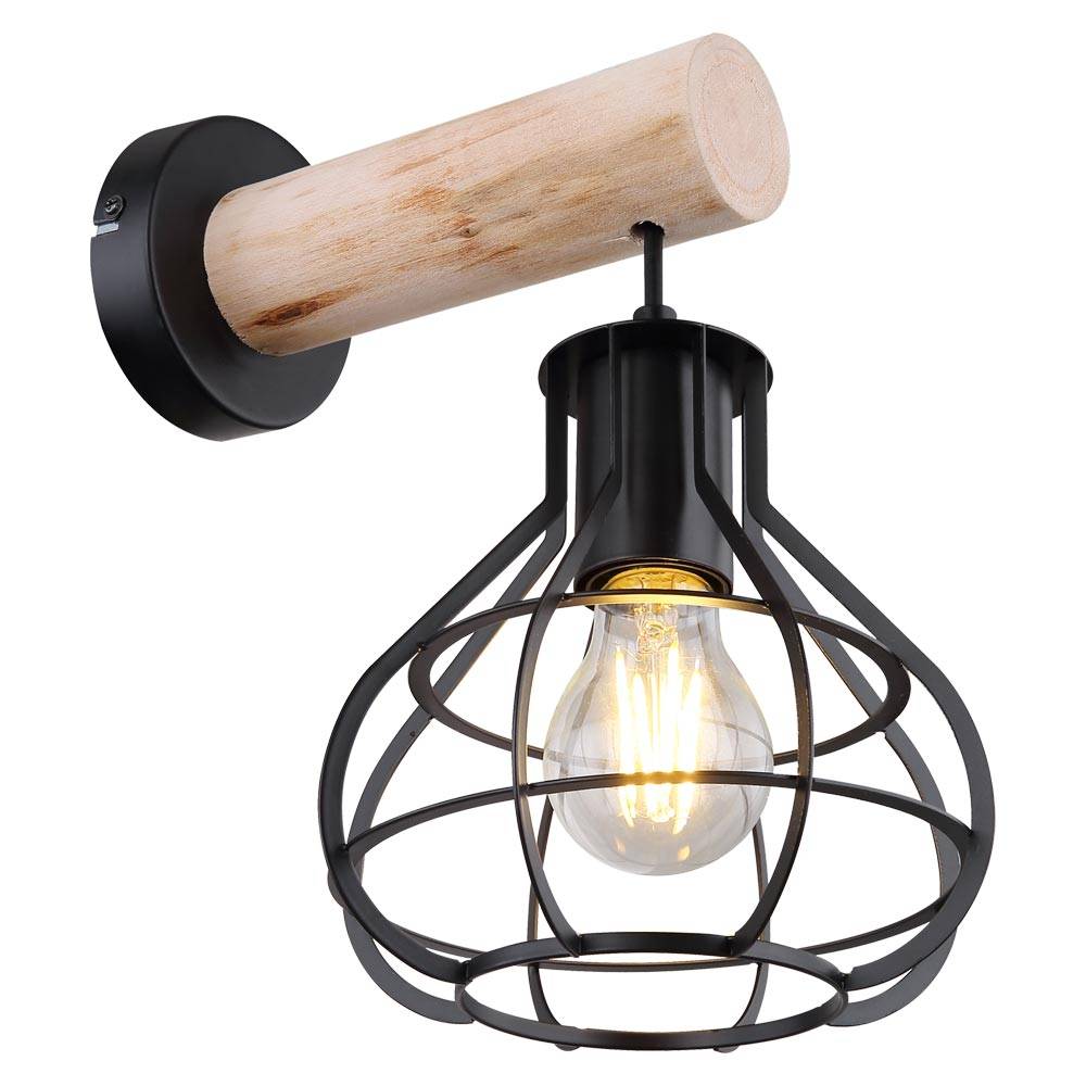 Wand Lampe Ess Zimmer Lese Spot Leuchte Gitter Käfig Beleuchtung schwarz