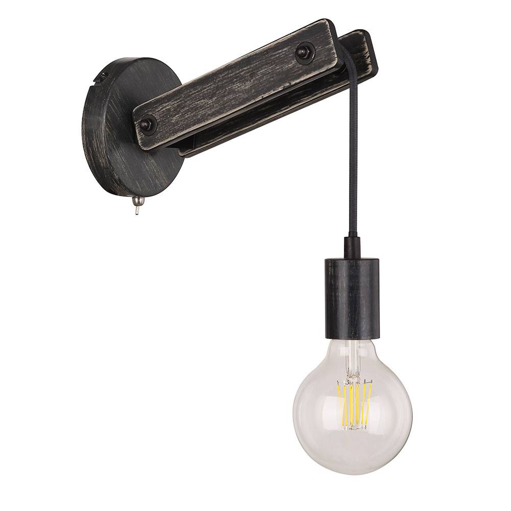 Wandlampe dimmbar Vintage Smart Home Leuchte Industrial Vintage Wandleuchte Holz Innen, Sprach- und App Steuerung, Farbwechsel,10W RGB LED warmweiß