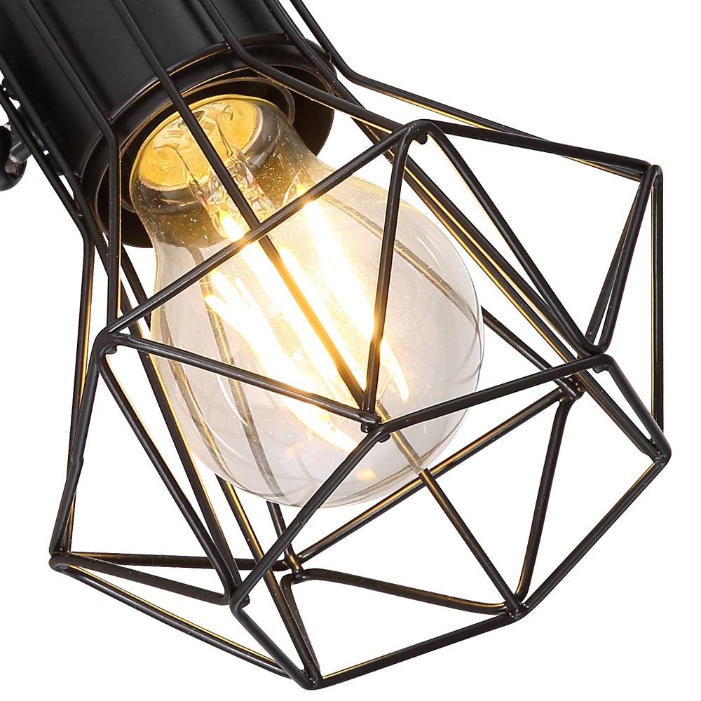Wand Spot Lampe Käfig Spot Wohn Zimmer Leuchte Strahler verstellbar schwarz