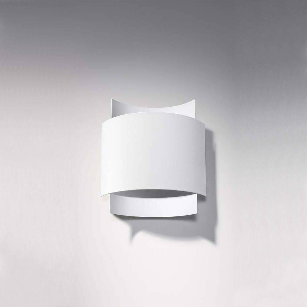 Up Down Leuchte Innen Wandlampe Treppenhaus Wandleuchte weiss, aus Stahl in weiß, indirekte Beleuchtung, 1x G9, LxBxH 23x22x11 cm