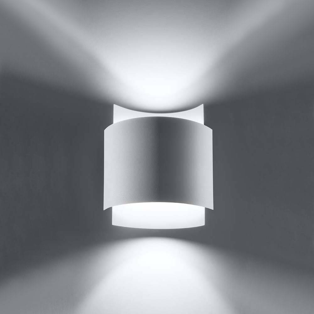 Up Down Leuchte Innen Wandlampe Treppenhaus Wandleuchte weiss, aus Stahl in weiß, indirekte Beleuchtung, 1x G9, LxBxH 23x22x11 cm