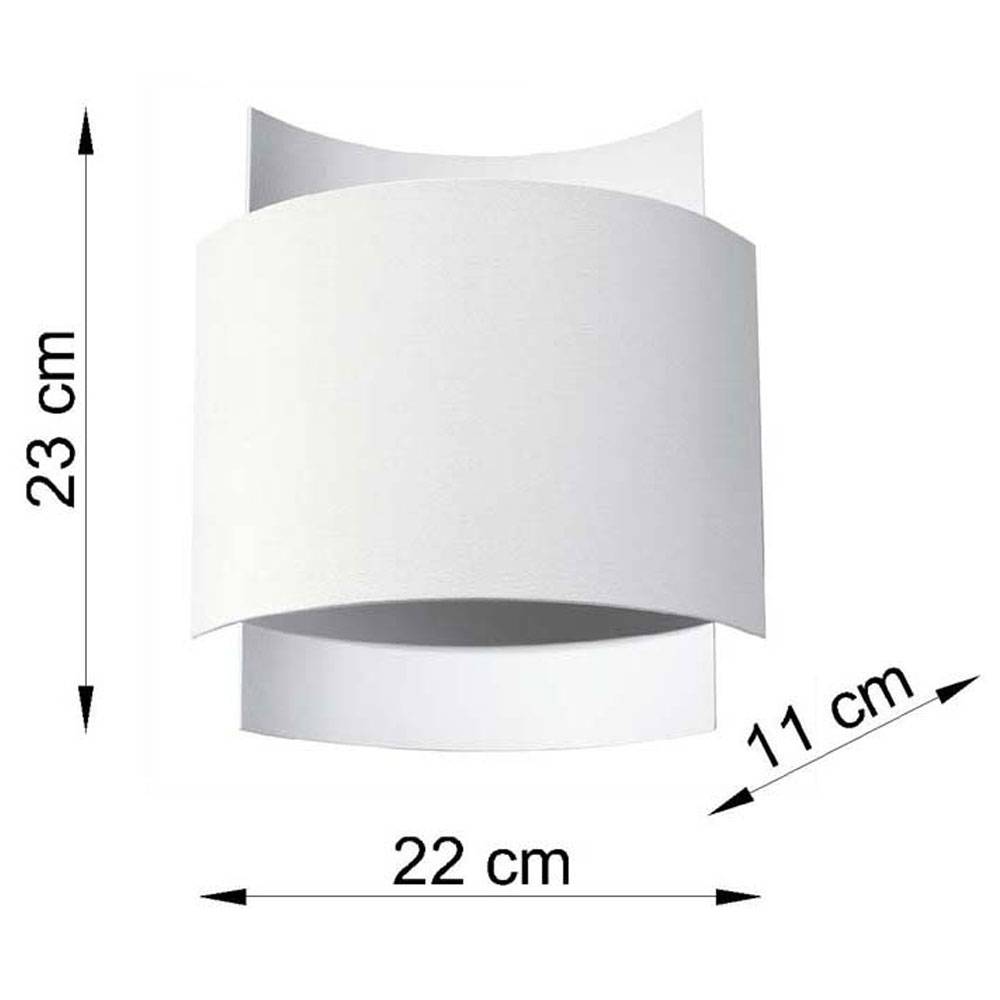 Up Down Leuchte Innen Wandlampe Treppenhaus Wandleuchte weiss, aus Stahl in weiß, indirekte Beleuchtung, 1x G9, LxBxH 23x22x11 cm