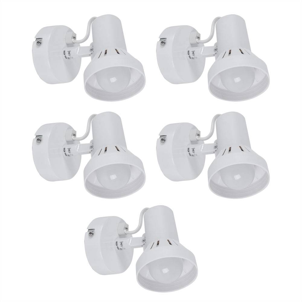 Wandleuchte Schlafzimmerleuchte Wandstrahler Wohnzimmer Leselampe weiß Wandlampe verstellbar, 1x E14, DxHxT 8x12x14 cm, 5er Set