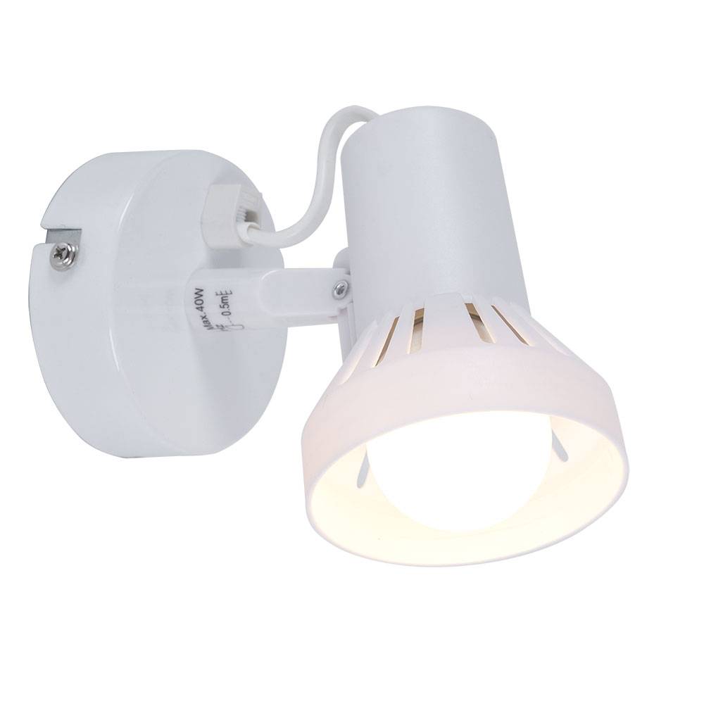 Wandleuchte Schlafzimmerleuchte Wandstrahler Wohnzimmer Leselampe weiß Wandlampe verstellbar, 1x E14, DxHxT 8x12x14 cm, 10er Set