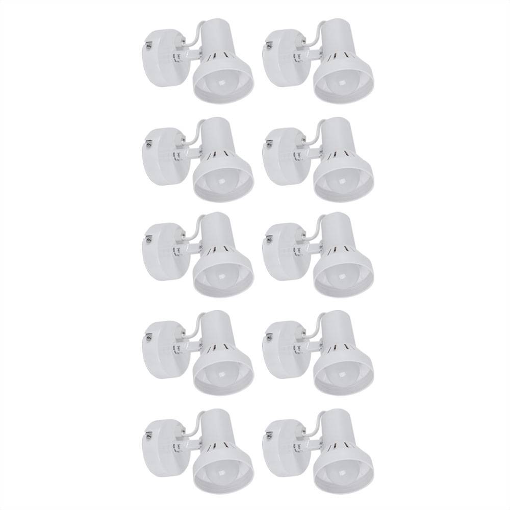 Wandleuchte Schlafzimmerleuchte Wandstrahler Wohnzimmer Leselampe weiß Wandlampe verstellbar, 1x E14, DxHxT 8x12x14 cm, 10er Set
