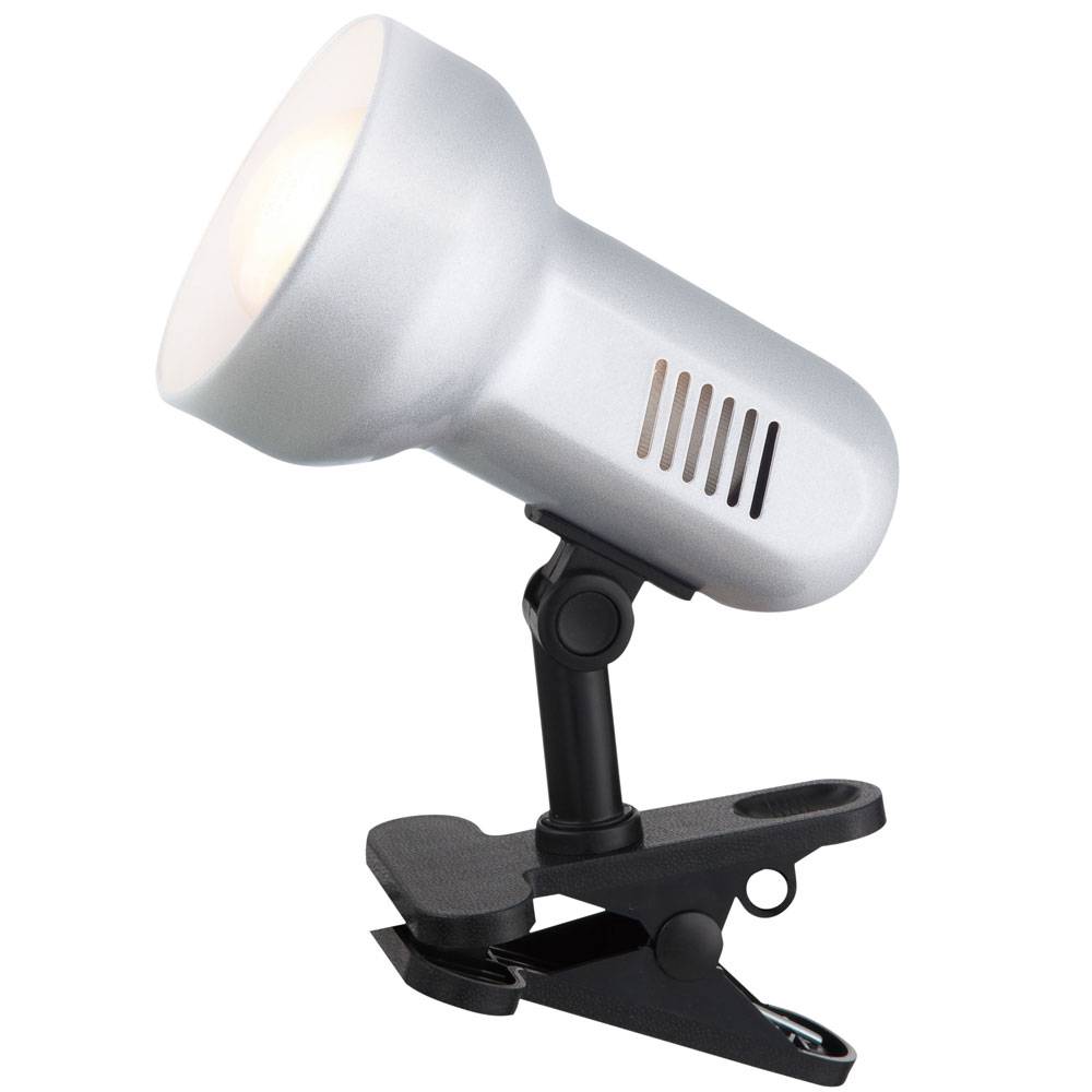 Hochwertiger Metall Klemm Strahler silber metallic Spot Leuchte schwenkbar Beleuchtung