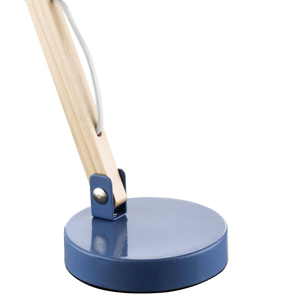 Tisch Leuchte Holz Gelenk Wohn Zimmer Beleuchtung Lese Beistell Lampe blau