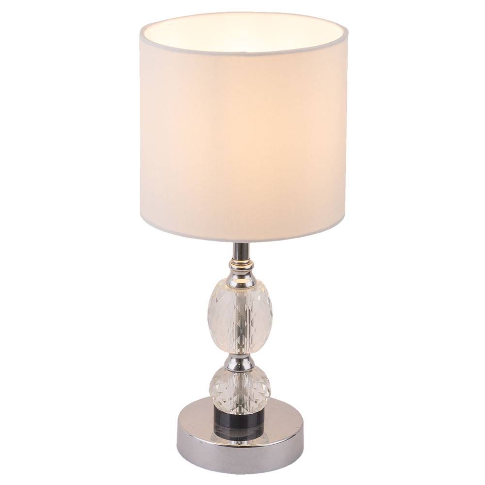 Chrom Büro Schreib Tisch Design Leuchte Kristall Glas Beleuchtung Wohn Zimmer