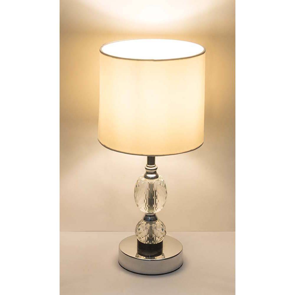 Chrom Büro Schreib Tisch Design Leuchte Kristall Glas Beleuchtung Wohn Zimmer