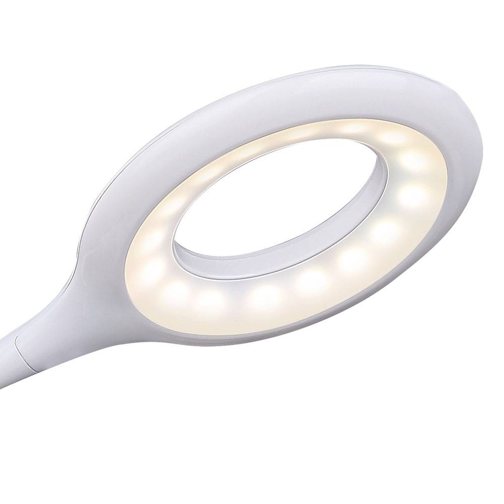 Leselampe Bett Klemme Schreibtischlampe klemmbar Leselampe Akku LED aufladbar, Touchdimmer, 1x LED 3W 120Lm neutralweiß, LxBxH 43x43x49 cm
