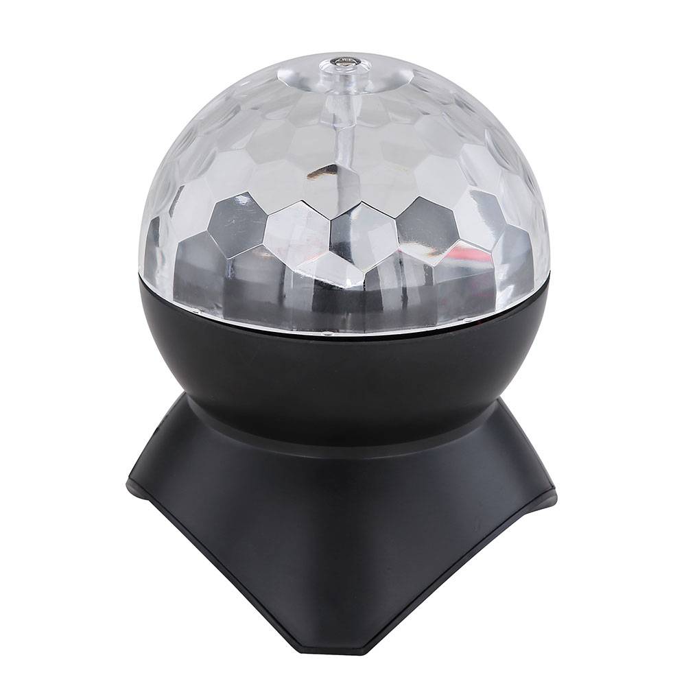 Dekoleuchte Tischlampe Farbwechsel Discokugel rotierend Bluetooth Lautsprecher, mit USB Eingang und Kabel, 3W RGB LED, DxH 11x12,5 cm