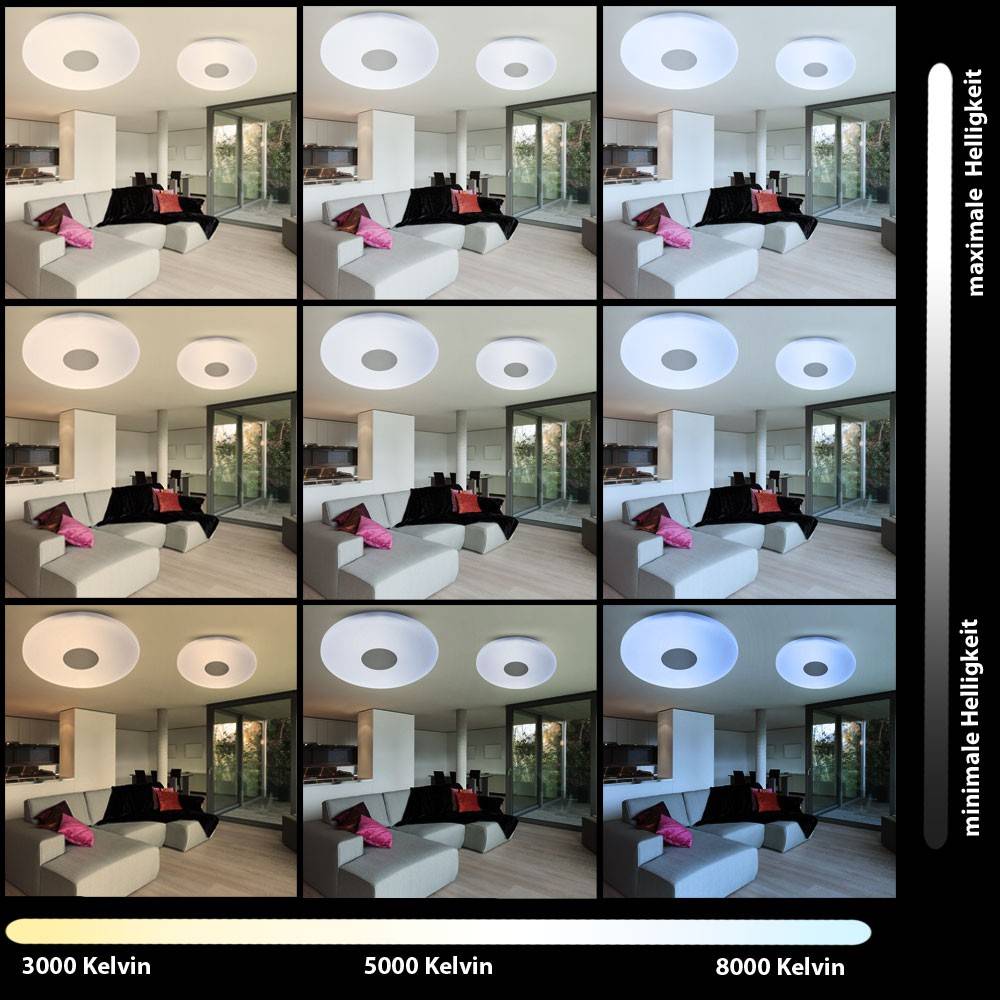 18 Watt LED Design Decken Leuchte stufenlos dimmbar Beleuchtung Fernbedienung