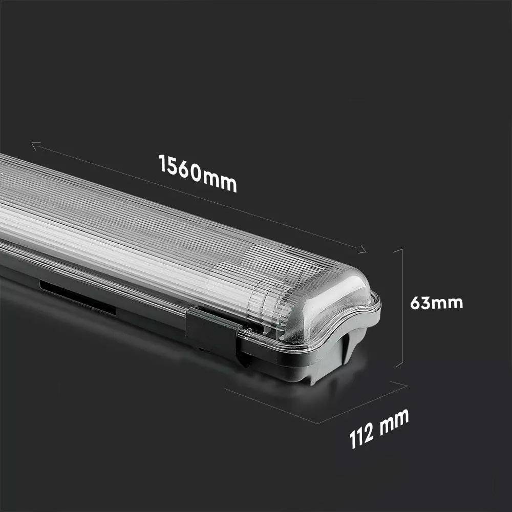 Wannenleuchte Feuchtraumleuchte Deckenlampe Deckenleuchte Keller, weiß IP65 Strahlwasserfest, 2x LED 22 Watt 4000 Lumen warmweiß, LxBxH 156x11,2x6,3